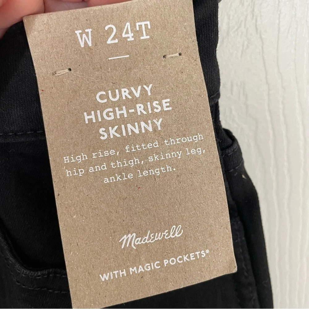 NEW WITH TAGS‎ Madewell Black Frost Tall Curvy High-Rise Skinny Jeans 24 Tall